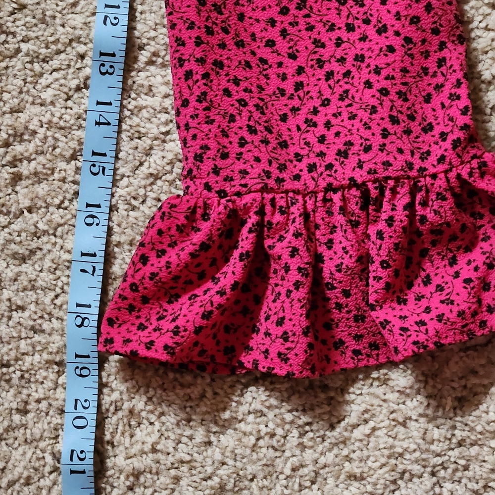 CeCe Ruffle Collar V-Neck ¾Length sleeve blouse Size M Colors magenta & black - Picture 11 of 13